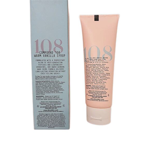 Miim Miic Hydro-Blast Hand Creme 4 oz 108 Warm Vanilla Syrup Hyaluronic Peptides - Picture 2 of 4